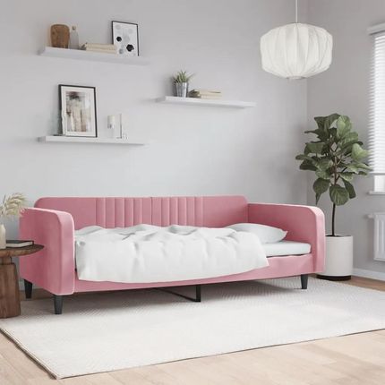 Vidaxl Sofa Z Funkcją Spania Różowa 90X200 Cm Obita Aksamitem 168821609