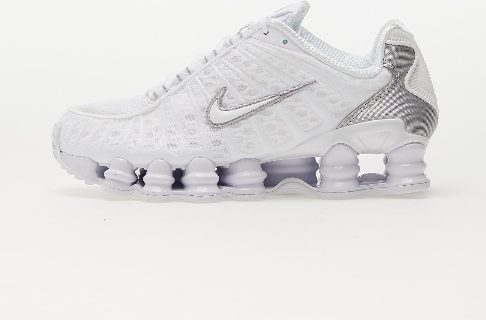 Nike Shox シルバー Nike W Shox Tl White/ White-Metallic Silver-Max Orange