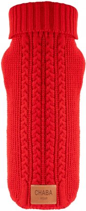 Chaba Ubranko Czerwony Sweter Dla Psa Ciepły Golf L