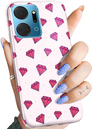 Hello Case Etui Do Huawei Honor X7A Wzory Cyrkonie Diamenty Kryształy