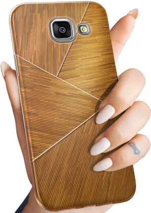 Hello Case Etui Do Samsung Galaxy A3 2016 Wzory Brązowe Drewniane Brown