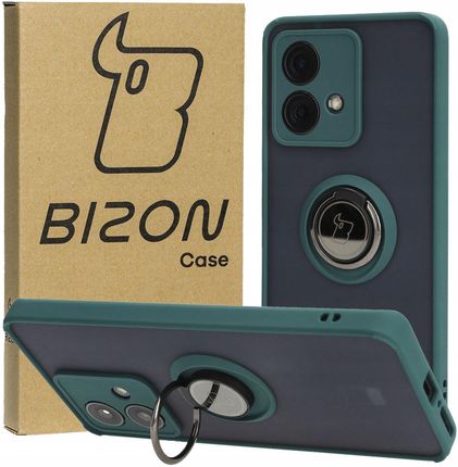 Bizon Etui Case Hybrid Ring Do Motorola Edge 40 Neo Ciemnozielone