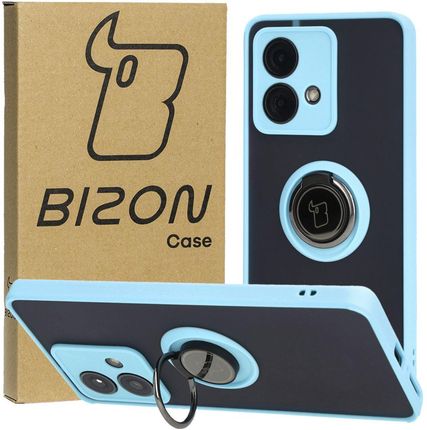 Bizon Etui Case Hybrid Ring Do Motorola Edge 40 Neo Błękitne