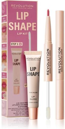 Revolution Lip Shape Kit Brown Nude Zestaw Do Makijażu Ust 1szt. Pink Nude