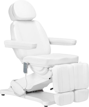 Sillon Elektryczny Fotel Kosmetyczny Classic 3 Silniki Z Kołyską Pedi Biały