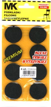 Podkładki filcowe pod meble śr. 34 mm A'8 szt.