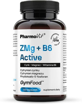 Pharmovit Magnez + Cynk + Witamina B6 Zmg + B6 Active Gymfood 120Kaps