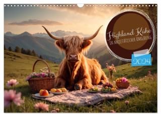 Highland Cow Kalender 2026 - Wandkalender 28x22 Cm Mit Süßen Rinder-Motiven