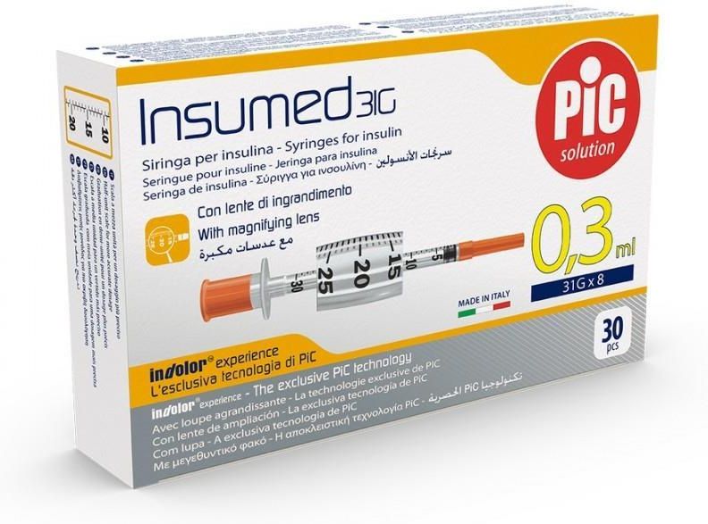 Pic Insumed Pic Insumed, Strzykawki Insulinowe 0,3ml 31G 8 Mm, 30 Sztuk - ceny i ...