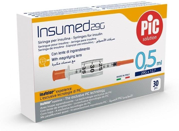 Pic Insumed Pic Insumed, Strzykawki Insulinowe 0,5ml 29G 12,7 Mm, 30 Sztuk - ceny i ...