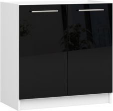 Akord Fabryka Mebli Szafka Kuchenna Pod Zlewozmywak Oliwia S 80 Cm Biała Czarny Połysk