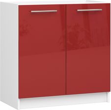 Akord Fabryka Mebli Szafka Kuchenna Pod Zlewozmywak Oliwia S 80 Cm Biała Czerwony Połysk