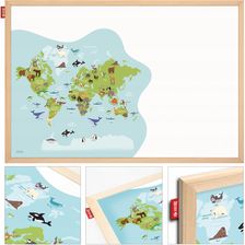 Zdjęcie Memobe Tablica Magnetyczna Suchościeralna Dla Dzieci Edukacyjna 60x40cm Mapa - Łaszczów