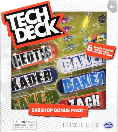 Tech Deck Zestaw Sk8Shop 6 Deskorolek Bonus Pack Baker + Akcesoria