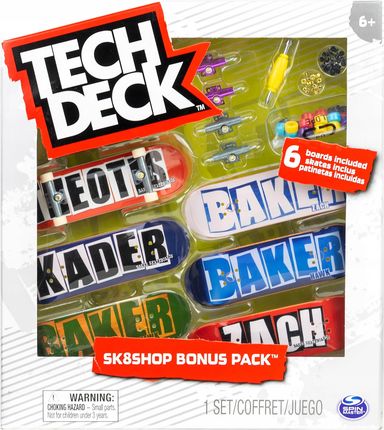 Tech Deck Zestaw Sk8Shop 6 Deskorolek Bonus Pack Baker Akcesoria