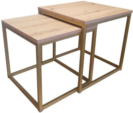 Atos Stolik Kawowy 2W1 Cube Dąb Craft Złoty - zdjęcie 4