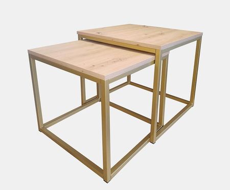 Atos Stolik Kawowy 2W1 Cube Dąb Craft Złoty - zdjęcie 2