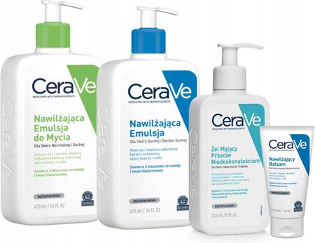 Cerave Zestaw Emulsja 2x473ml + Żel Przeciw Niedoskonałościom 236ml