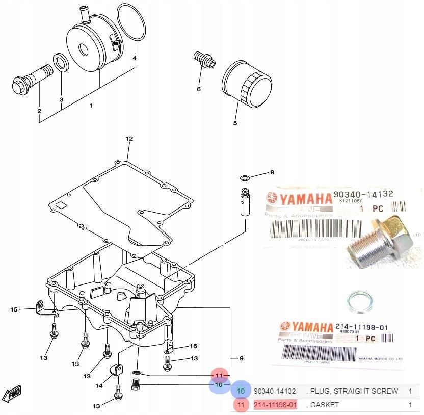 Części motocyklowe Yamaha Oe 90340 14132 Śruba Korek Spustu Oleju Opinie i ceny na Ceneo pl