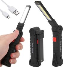 Zdjęcie LAMPA LATARKA WARSZTATOWA Z MAGNESEM + HAK SKŁADANA DO WARSZTATU USB 5w1 - Serock