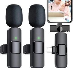 BEZPRZEWODOWY MIKROFON KRAWATOWY USB C DLA ANDROID IOS STREAMING LIVE VLOG