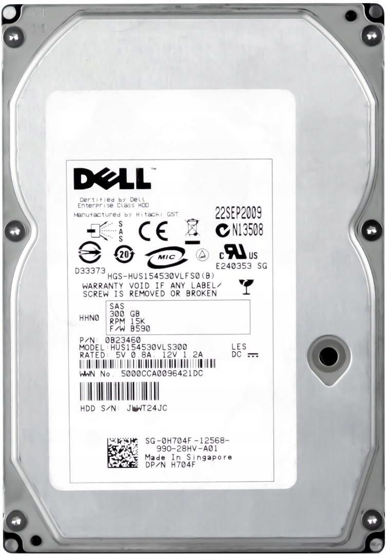 Dysk Serwerowy Dell 300GB 15K Sas 3 5 HUS154530VLS300 0H704F