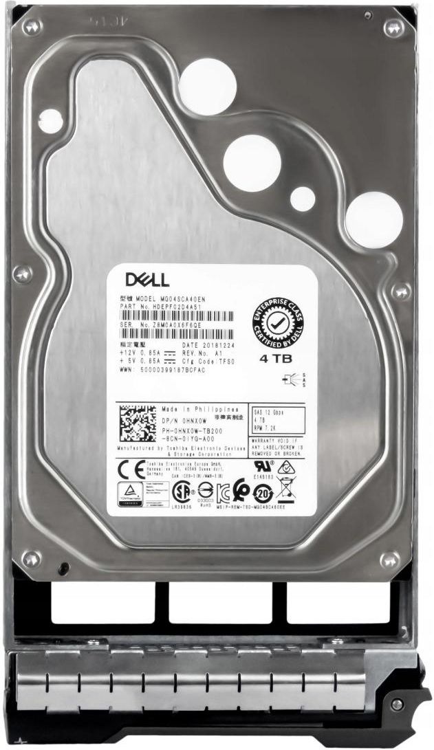 Dysk serwerowy Dell 4TB 7.2K 128MB SAS-3 3.5' MG04SCA40ENY (0HNX0W ...