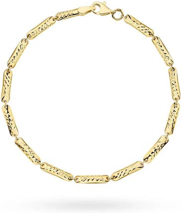 Biżuteria Gabor Złota Bransoletka Diamentowane Ogniwa 19cm 585
