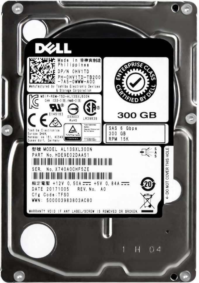 Dysk Serwerowy Dell 300GB 15K 64MB SAS 2 2 5 AL13SXL300N 0HV1TD