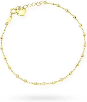 Biżuteria Gabor Złota Bransoletka Z Koralikami Serce 16,5+2,5cm 585