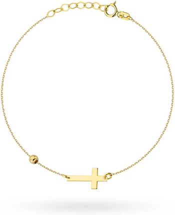 Biżuteria Gabor Złota Bransoletka Krzyżyk I Kulki 17-19cm 585