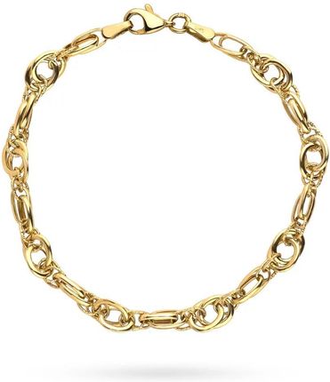 Biżuteria Gabor Złota Bransoletka Z Segmentami Rodowana 19cm 585