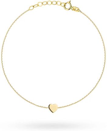 Biżuteria Gabor Złota Bransoletka Serce Klasyczna 17+2cm 585