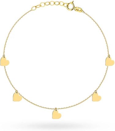 Biżuteria Gabor Złota Bransoletka Pełne Serce 17+2cm 585