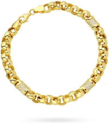 Biżuteria Gabor Złota Bransoletka Rolo Z Kamieniami Masywna 585