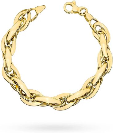 Biżuteria Gabor Złota Bransoletka Szerokie Splecione Ogniwa 18,5cm 585