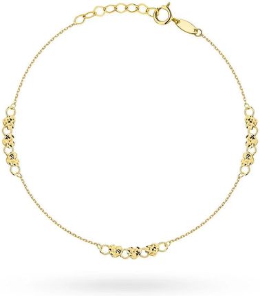 Biżuteria Gabor Złota Bransoletka Serca Diamentowane 17+2cm 585
