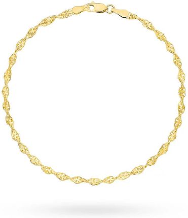 Biżuteria Gabor Złota Bransoletka Splot Kordel Zdobiony Zakręcana 19cm 585