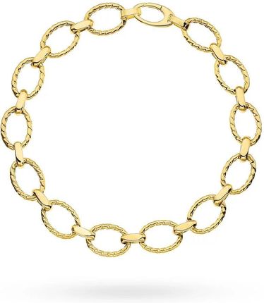 Biżuteria Gabor Złota Bransoletka Splecione Zdobione Owale 20cm 585
