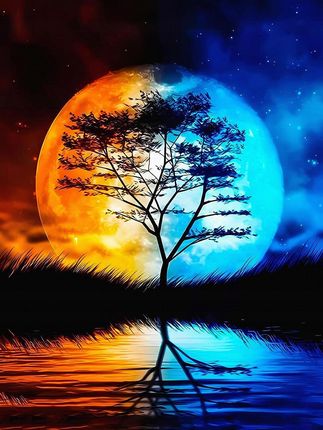Norimpex Malowanie Po Numerach Księżyc Nad Jeziorem 50X40cm Z Ramą Kreatywne 1009532 1638079814