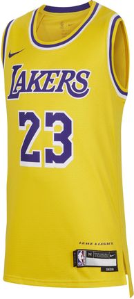 Koszulka Dla Dużych Dzieci Chłopców Nike Nba Swingman Lebron James Los Angeles Lakers 2023/24 Icon Edition - Żółty