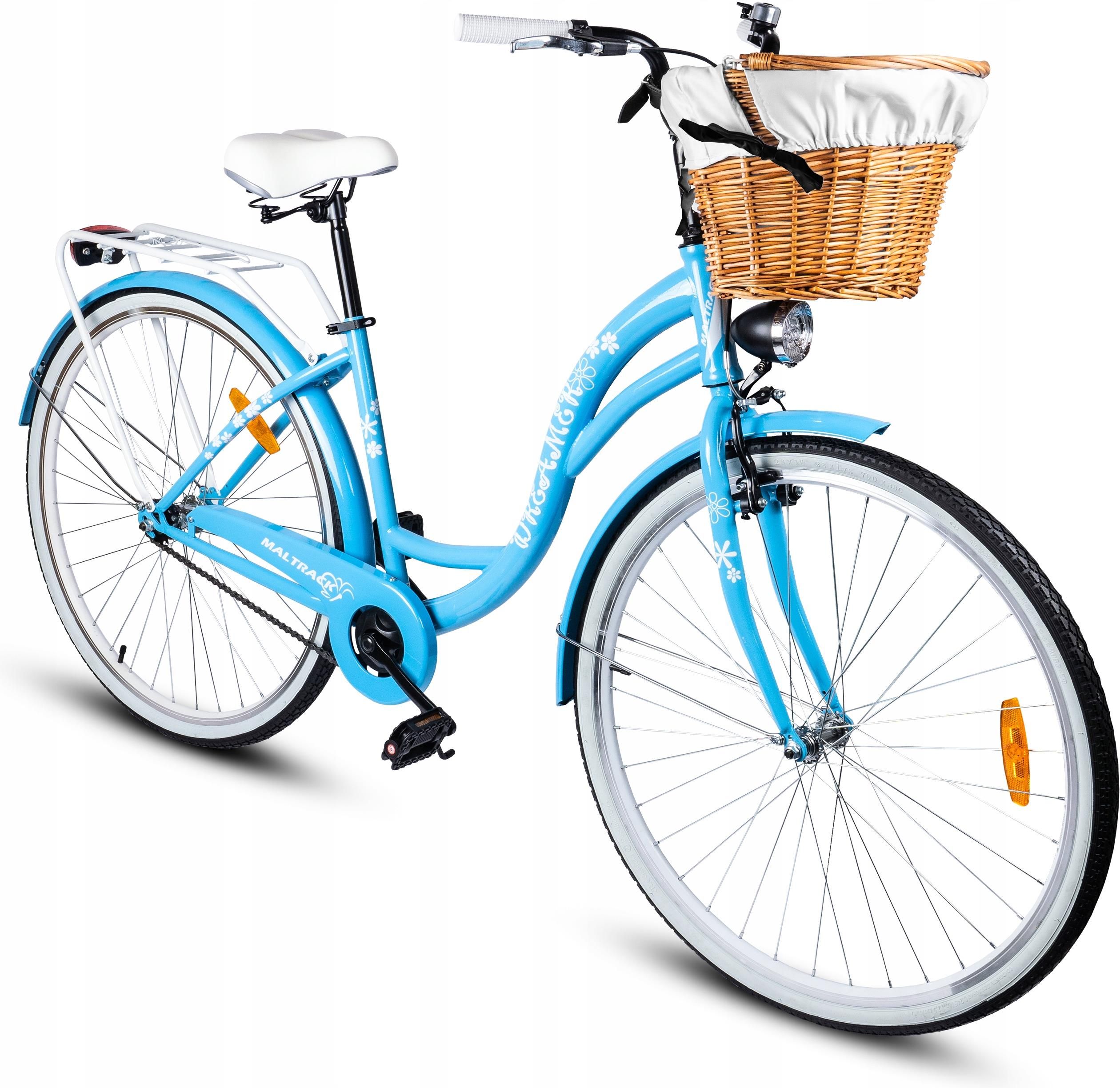Maltrack Damka Lekki Wiklinowy Kosz Niebieski 28 2023 Rowery Miejskie