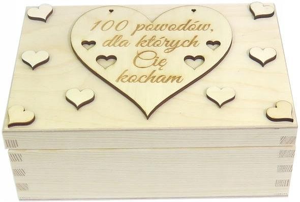 Pudełko 100 powodów dla których Cię Kocham dekor 1617776898 - Ceny i