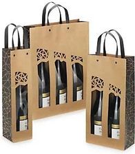 Zdjęcie Torba Kraft "Authentique" Na Butelkę Z Okienkiem - Ząbki