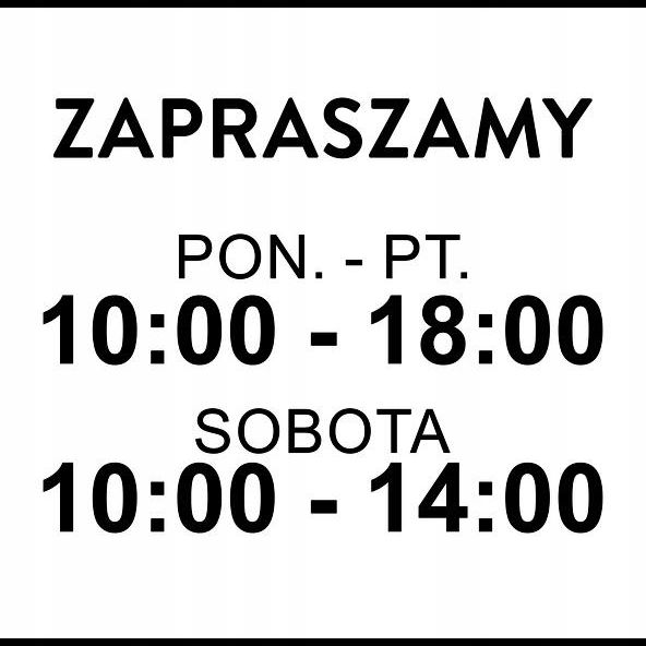 Naklejka Godziny Otwarcia Zapraszamy Drzwi 30Cm Ceny i opinie Ceneo.pl