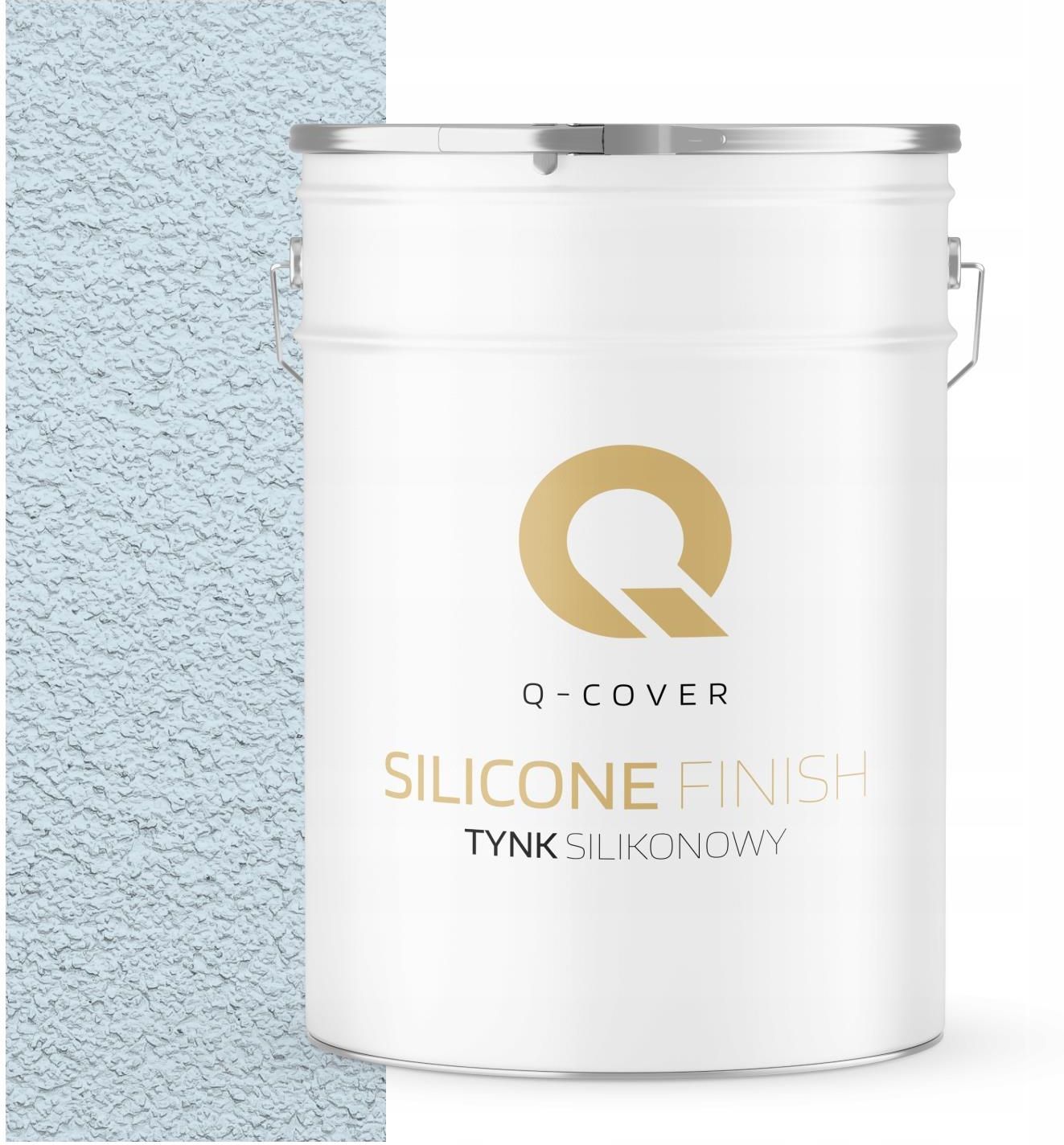 Tynk QCover Biel Złamana W Niebieski Tynk Silikonowy 25Kg Granulacja 1