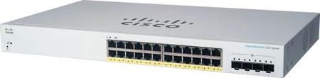 Cisco switch CBS220-24FP-4X, 24xGbE RJ45, 4x10GbE SFP+, PoE+, 382W (CBS22024FP4XEURF)