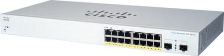 Cisco switch CBS220-16P-2G, 16xGbE RJ45, 2xSFP, fanless, PoE+ (CBS22016P2GEURF)