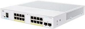 Cisco switch CBS250-16P-2G, 16xGbE RJ45, 2xSFP, fanless, PoE+, 120W (CBS25016P2GEURF)
