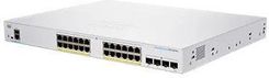 Cisco switch CBS250-24P-4G-UK, 24xGbE RJ45, 4xSFP, fanless, PoE+, 195W (CBS25024P4GUKRF)